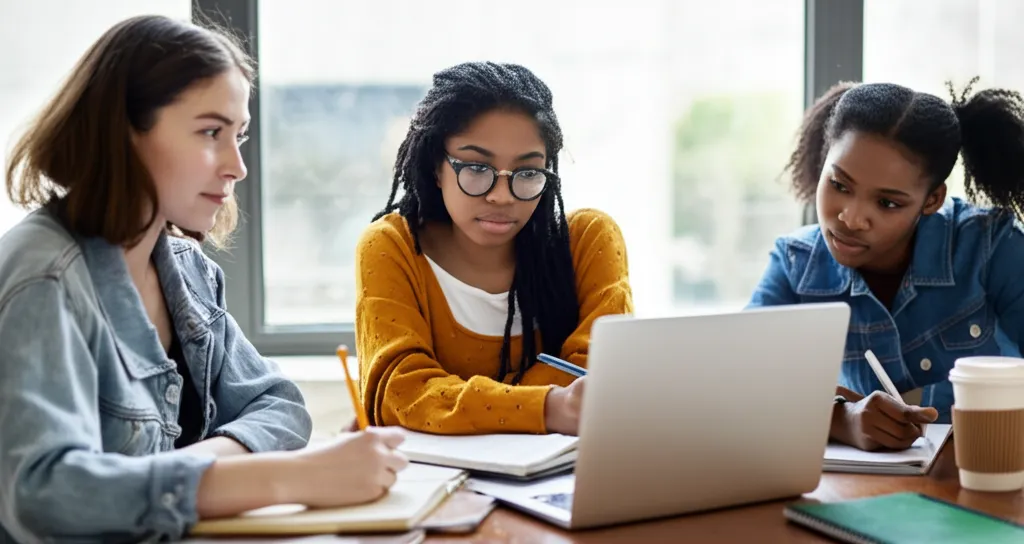 Students engaged in learning - Sign petition for education